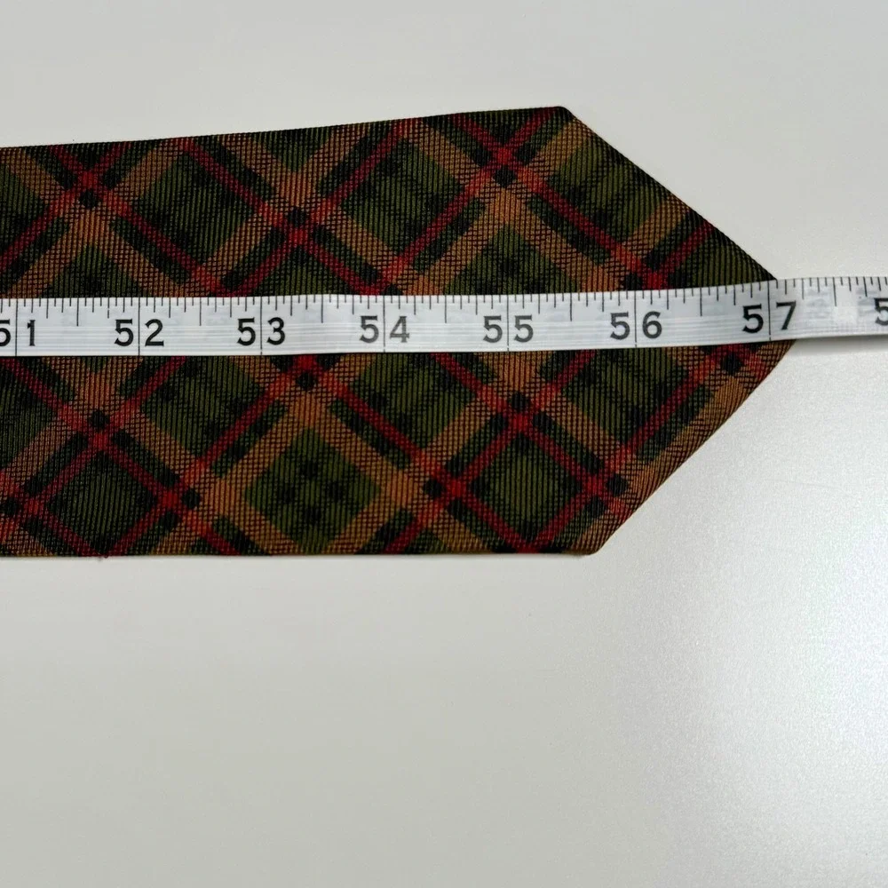 Brooks Brothers Tie Mens Green Red Plaid Silk Classic Handmade USA Makers